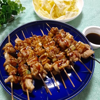 鶏肉とネギが美味しい！魚焼きグリルで本格焼き鳥